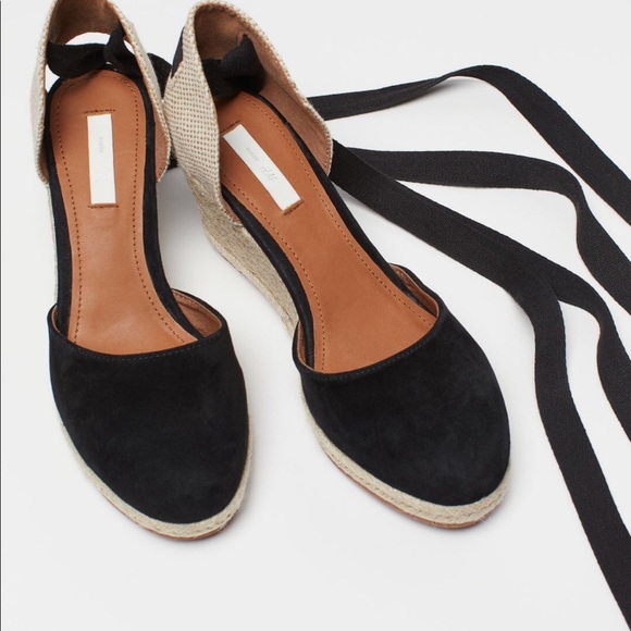 H&M suede woven wedge summer heels - Picture 7 of 10